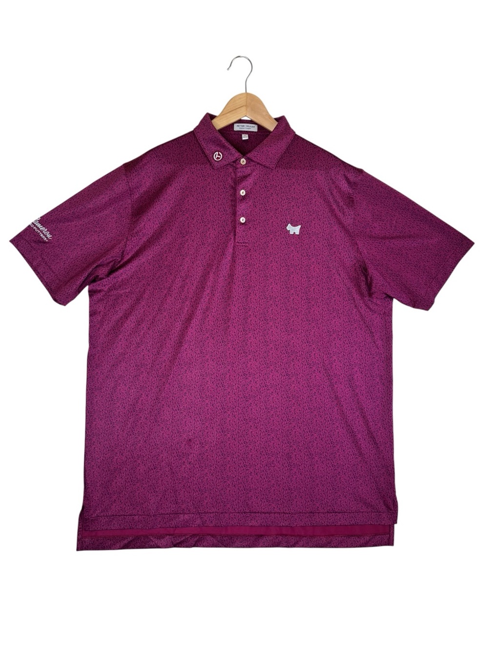 Peter Millar Scotty Cameron Dog Performance Pomegranate Polo Shirt Men's Size XL